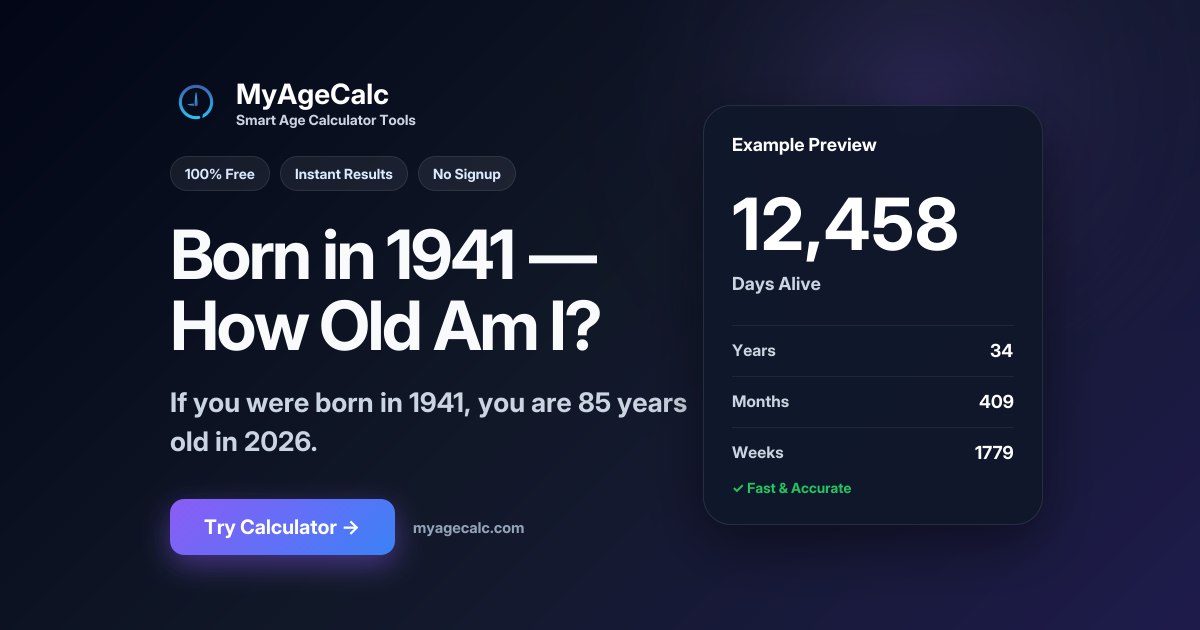 How Old Am I If I Was Born in 1941? (Age in 2026)